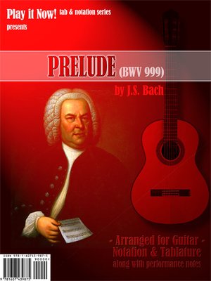 cover image of Bach Prelude BWV-999 Sheet Music & Tab - arranged for classical guitar